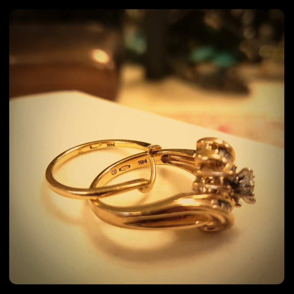 1ct marquee diamond bridal set